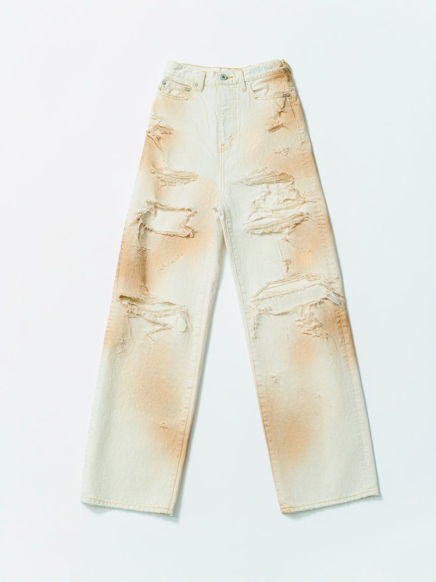 ダメージデニムパンツ（WHITE）