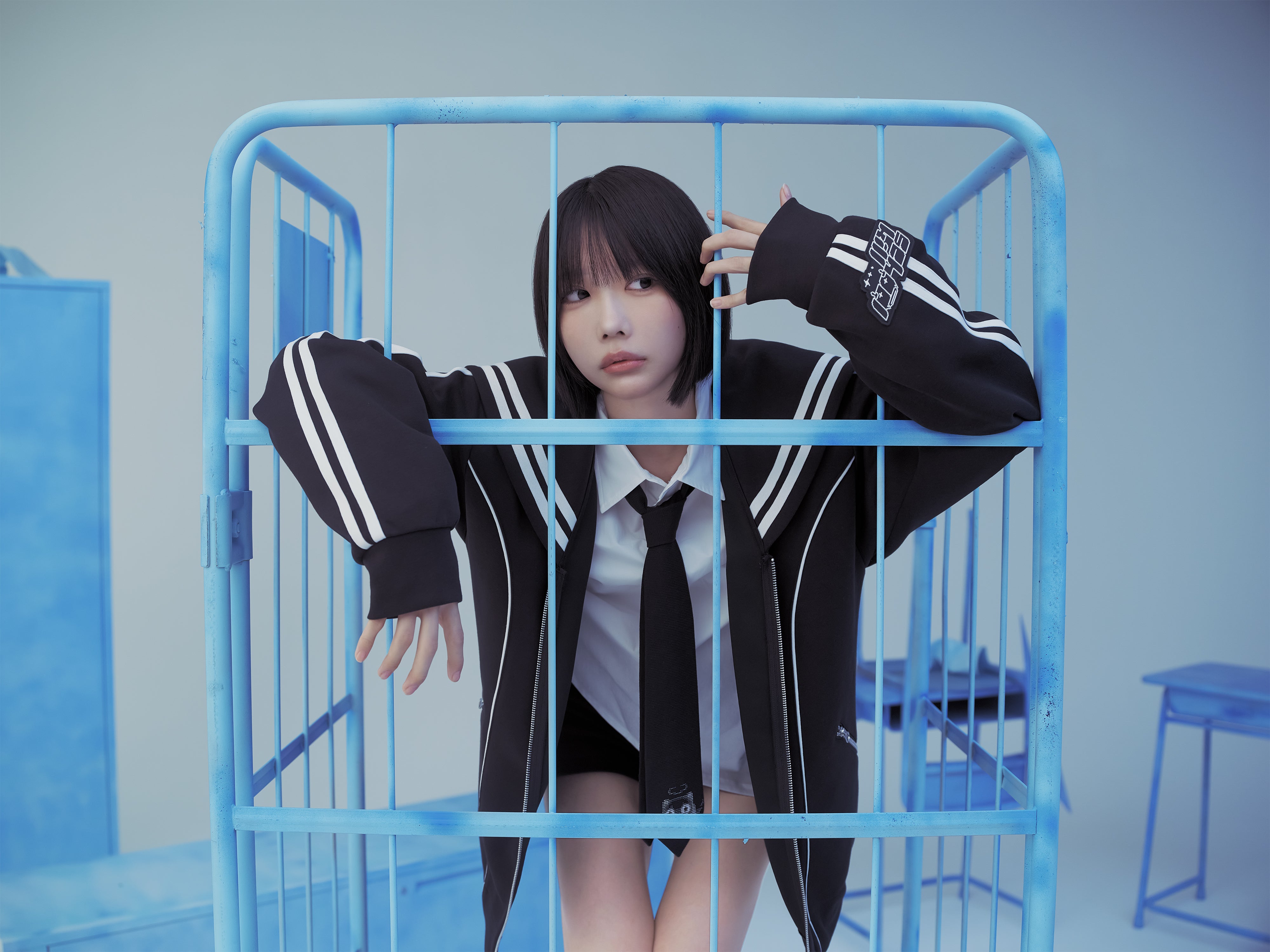 アームカバーと帽子セット　ヘルブラウ　HELL BLAU あのちゃん HELL BLAU